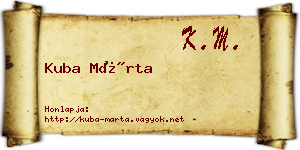 Kuba Márta névjegykártya