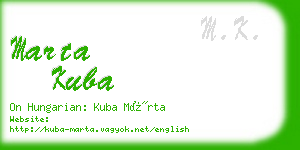 marta kuba business card